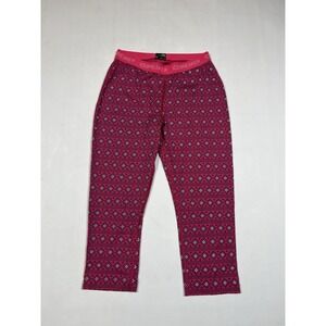 Icebreaker Merino 200 Oasis Leggings Womens Small Pink Geometric 3/4 Thermal